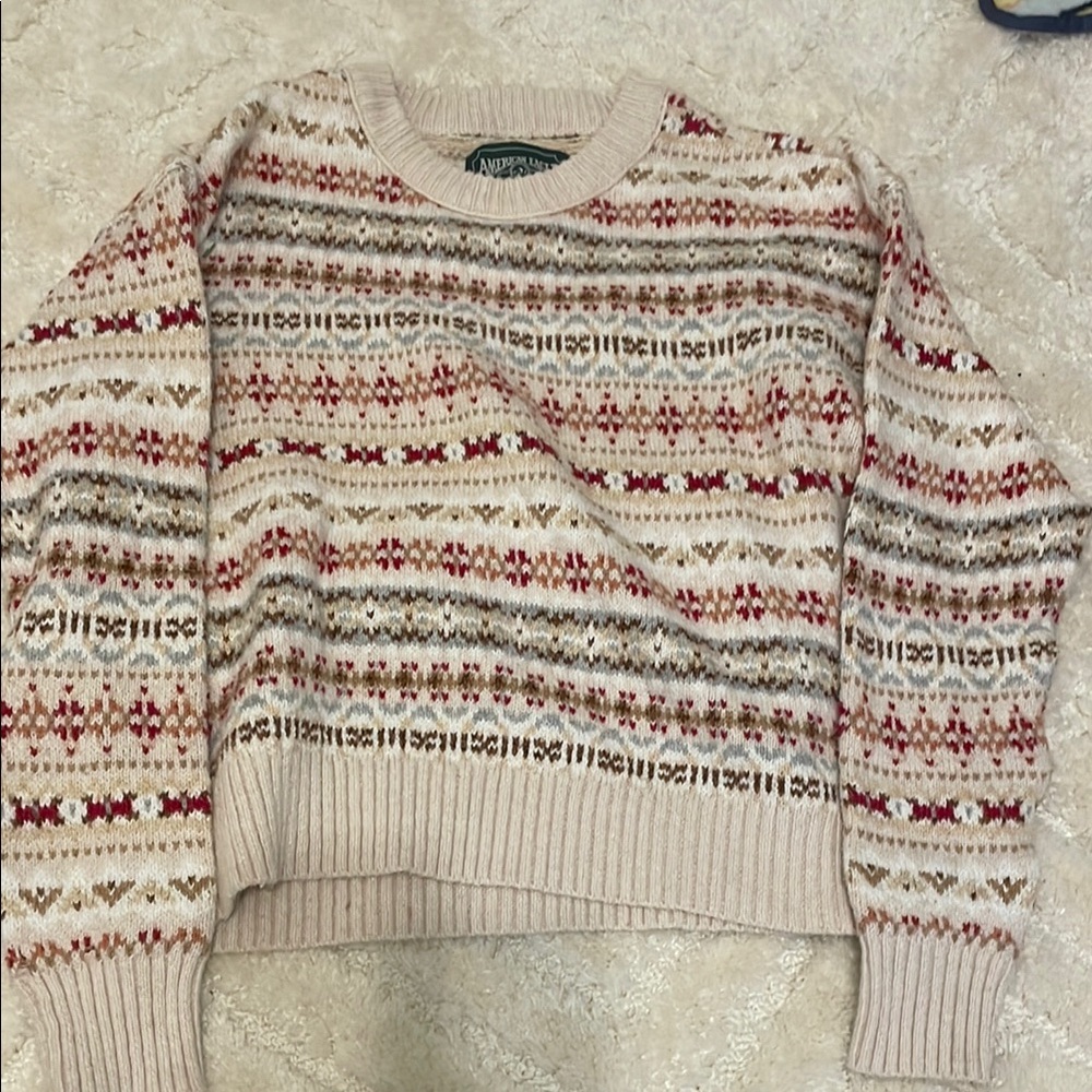 American Eagle Outfitters Cream Crew Neck Sweater